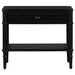 Tacorey Rustic Lodge Black Solid Oak Wood 1 Drawer Nightstand