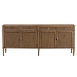 Tacorey Rustic Lodge Brown Solid Oak Wood 4 Drawer 4 Door Sideboard