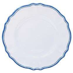 Maison French Country Blue Edge White Melamine Dinner Plate