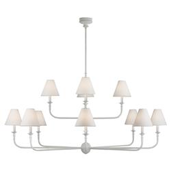 Visual Comfort Piaf Grande Modern Classic Plaster White  Metal 2 Tier Chandelier