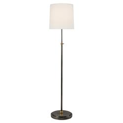 Visual Comfort Bryant Modern Bronze Antique Brass Linen Shade Floor Lamp