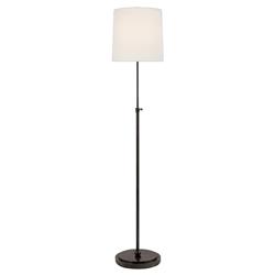 Visual Comfort Bryant Modern Bronze Metal Linen Shade Floor Lamp
