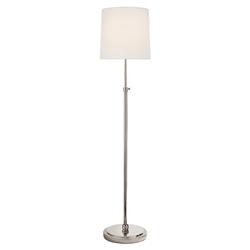 Visual Comfort Bryant Modern Polished Nickel Linen Shade Floor Lamp