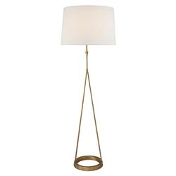 Visual Comfort Dauphine Modern Classic Gilded Iron White Linen Shade Floor Lamp