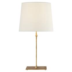 Visual Comfort Dauphine Modern Classic Gilded Iron White Linen Shade Table Lamp