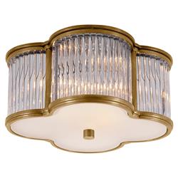 Visual Comfort Basil Regency Natural Brass Clear Glass Flush Mount - Small
