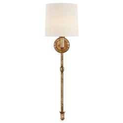 Visual Comfort Michel French Country Gild Metal Linen Wallchiere Sconce