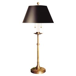 Visual Comfort Dorchester Regency Burnished Brass Black Shade Table Lamp