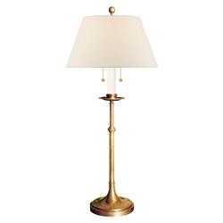 Visual Comfort Dorchester Regency Burnished Brass Linen Shade Table Lamp