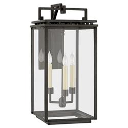 Visual Comfort Cheshire Aged Iron Bracketed Glass Outdoor Wall Lantern - Medium
