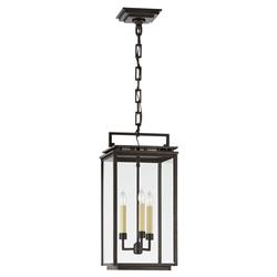 Visual Comfort Cheshire Modern Classic Aged Iron Outdoor Glass Hanging Lantern