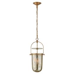 Visual Comfort Lorford French Gilded Iron Mercury Glass Bell Pendant - Tall