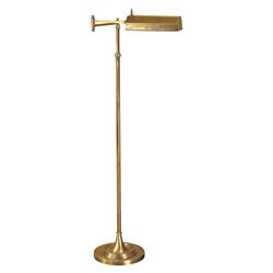 Visual Comfort Dorchester Regency Burnished Brass Pharmacy Swing Arm Floor Lamp