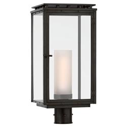 Visual Comfort Cheshire Modern Classic Aged Iron Outdoor Glass Post Light