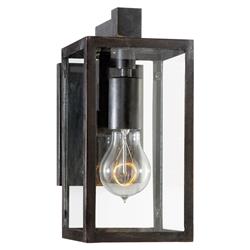 Visual Comfort Fresno Modern Aged Iron Framed Outdoor Sconce - Short