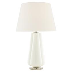 Visual Comfort Penelope Regency White Porcelain Linen Shade Table Lamp