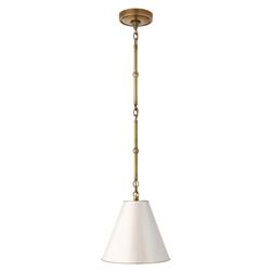 Visual Comfort Goodman Antique Brass White Shade Hanging Shade - Petite