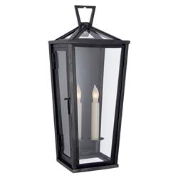 Visual Comfort Darlana Bronze Metal Tall Flush Mount Outdoor Sconce - Small