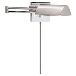 Visual Comfort Studio Modern Polished Nickel Metal Swing Arm Shade Wall Sconce