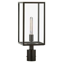Visual Comfort Fresno Modern Aged Iron Glass Outdoor Post Light