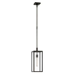 Visual Comfort Fresno Modern Aged Iron Outdoor Hanging Lantern - Small