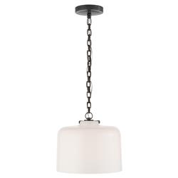 Visual Comfort Katie Modern Classic Bronze Metal White  Glass Dome Pendant