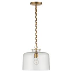 Visual Comfort Katie Modern Classic Antique Brass Metal Glass Dome Pendant