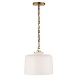 Visual Comfort Katie Modern Classic Antique Brass Metal White Glass Dome Pendant