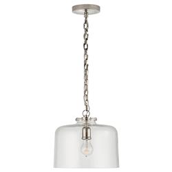 Visual Comfort Katie Modern Classic Polished Nickel Metal Glass Dome Pendant