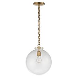 Visual Comfort Katie Modern Classic Antique Brass Metal Glass Globe Pendant
