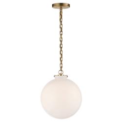 Visual Comfort Katie Modern Antique Brass Metal White Glass Globe Pendant