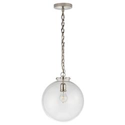 Visual Comfort Katie Modern Classic Polished Nickel Metal Glass Globe Pendant