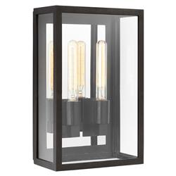 Visual Comfort Fresno Modern Aged Iron 2 Light 3/4 Wall Lantern - Medium