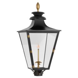 Visual Comfort Albermarle Matte Black Brass Outdoor Gas Post Light