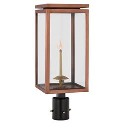 Visual Comfort Fresno Modern Soft Copper Glass Outdoor Gas Post Light