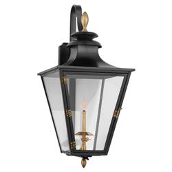 Visual Comfort Albermarle Black Brass Outdoor Gas Wall Lantern - Small