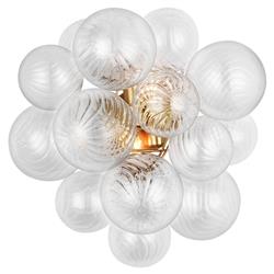 Visual Comfort Talia Modern Classic Gild Metal Swirled Glass Sconce - Medium