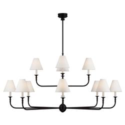 Visual Comfort Piaf Grande Modern Classic Aged Iron Metal 2 Tier Chandelier