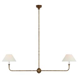Visual Comfort Piaf Modern Antique Gild Metal Large 2 Light Linear Pendant