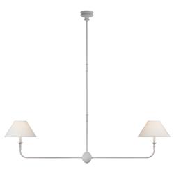 Visual Comfort Piaf Modern Plaster White Metal Large 2 Light Linear Pendant