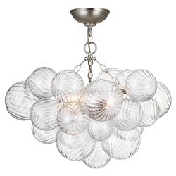 Visual Comfort Talia Burnished Silver Metal Glass Semi Flush Mount - Small