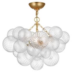 Visual Comfort Talia Modern Gild Metal Swirled Glass Semi Flush Mount - Small