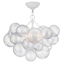 Visual Comfort Talia Plaster White Metal Swirled Glass Semi Flush Mount - Small