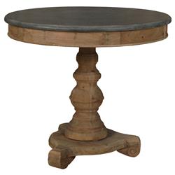 Stella French Dark Grey Bluestone Reclaimed Pine Round Breakfast Table - 35.5"W