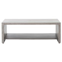 Matthew Industrial Loft Grey Concrete Rectangular Coffee Table