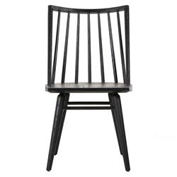 Lara French Classic Black Oak Wood Windsor Dining Side Chair