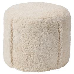 Kore Modern Classic Cream Cotton Round Pouf