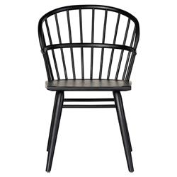 Elora French Country Black Wood Windsor Dining Chair