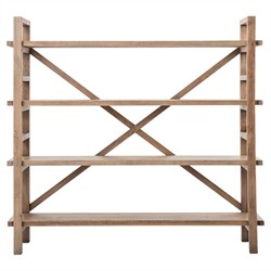 Rafal Rustic Lodge Brown Reclaimed Wood Open Bookshelf