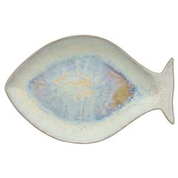 Dori Coastal Beach Beige Stoneware Seabream Serving Platter - 12&#39;&#39;